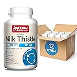 Jarrow Formulas Milk Thistle 150 mg With 30:1 Standardized Silymarin Extract, Dietary Supplement for Liver Function Support, 200 Veggie Capsules, 66-200 Day Supply, 12 Packs