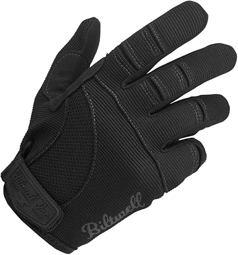 Biltwell Guantes de moto  Guantes de motocicleta  Resistencia a la abrasión  Tejido transpirable  Puño abierto  Negro