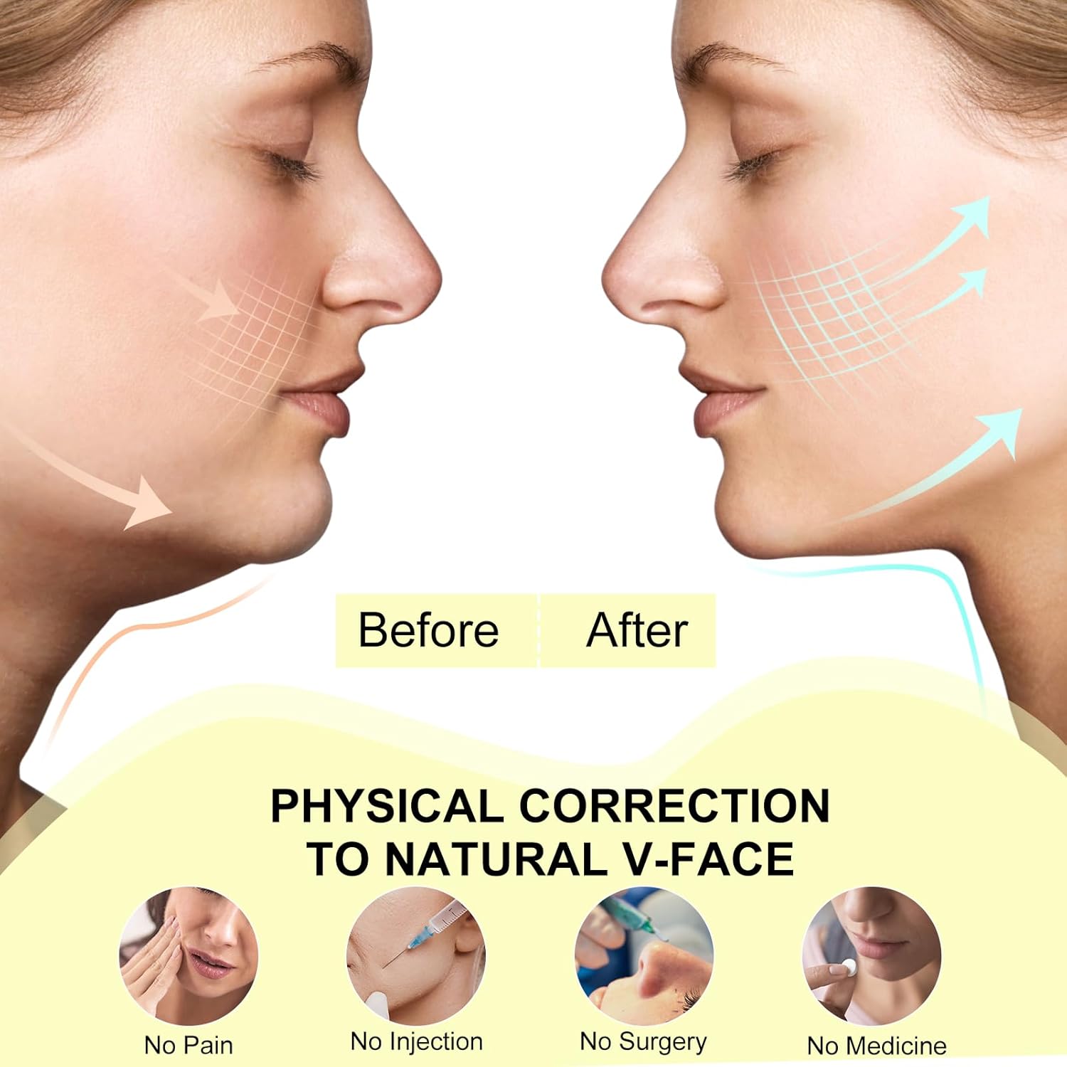 Face Slimming Chin Strap, Soft Silicone Jawline Lifting Band, Adjustable Reusable Double Chin Reducer for Women and Men - Image 3