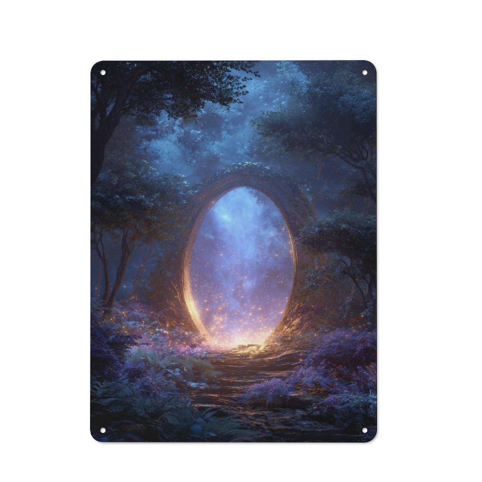 Junmoney Magical Portal In Enchanted Forest Tin Wall Plaque 40X30cm With For Living Room Wall, For Kitchen, Dining Room And Home Bar Wall Decor