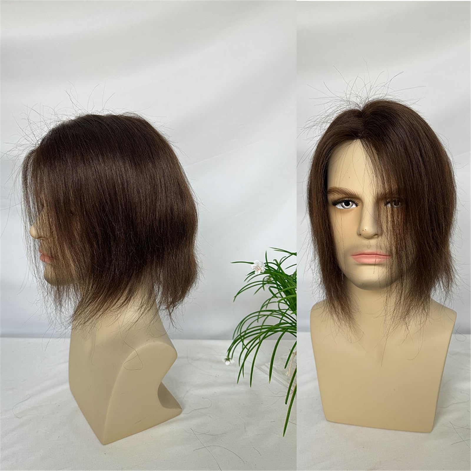 Stylizacja Tupecik z systemem wymiany ludzkich włosów dla mężczyzn 9 cali(Dark Brown)