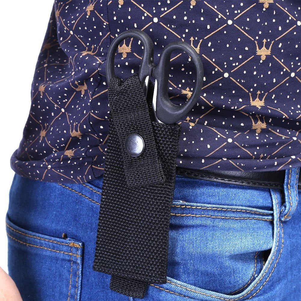 Sarini Bolsa para cinturón de Tijera, Funda de Lona para Tijera, Soporte para cinturón de Tijera, minifunda Protectora, Accesorios para cinturón de Herramientas paramédicos