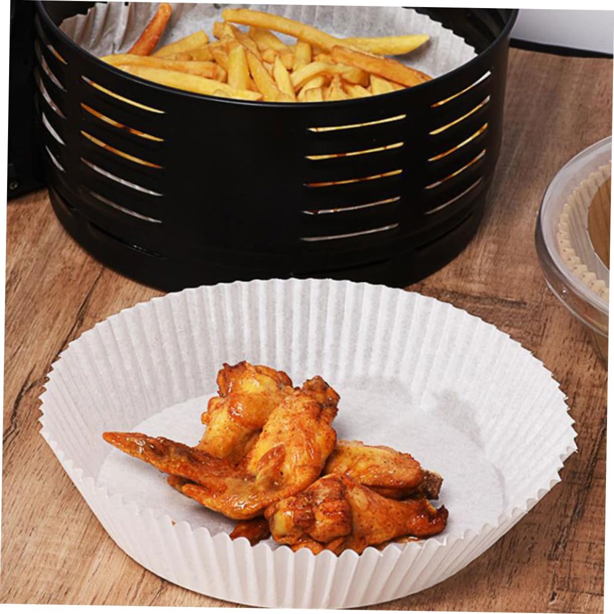 Cabilock 200pcs Non-stick Roast Papers for Air Fryers and Ovens Food-grade Baking Paper Pads Dumplings and and Kitchen Accessories