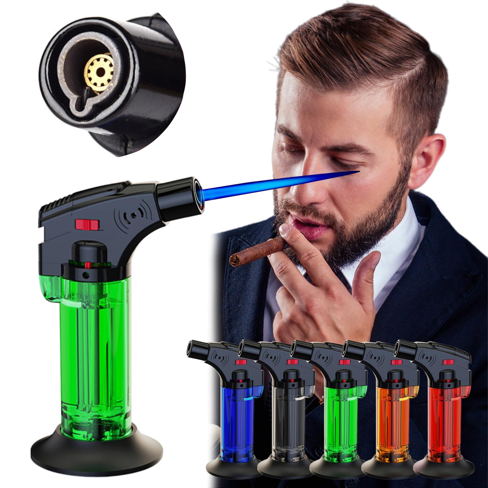 Butane Refillable Lighter Flame Lighters Multi Utility Mini Gas Lighter Single Jet Flame Windproof Torch Lighter Blow Torch