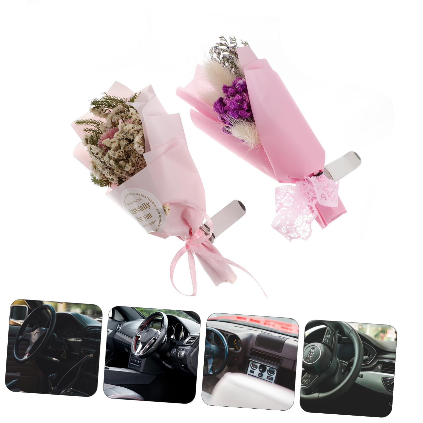 VICASKY 6 pz Con Fiori Secchi In Auto Diffusore Di Automatico Morto Auto Fiore Profumo Clip Auto Clip Fiori Secchi Aria Condizionata Decorazioni