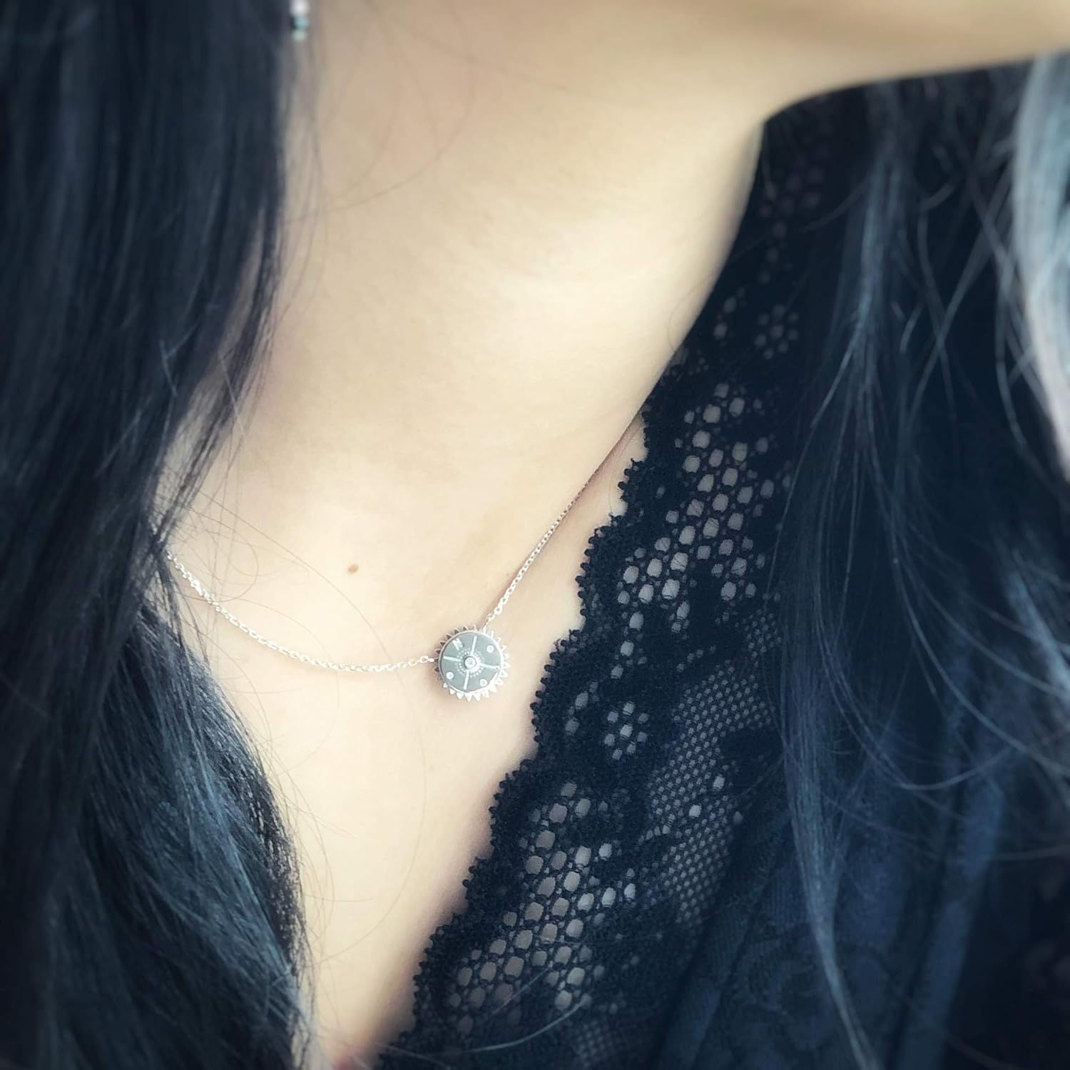 Compass Necklace in Sterling Silver 925 - Image 5