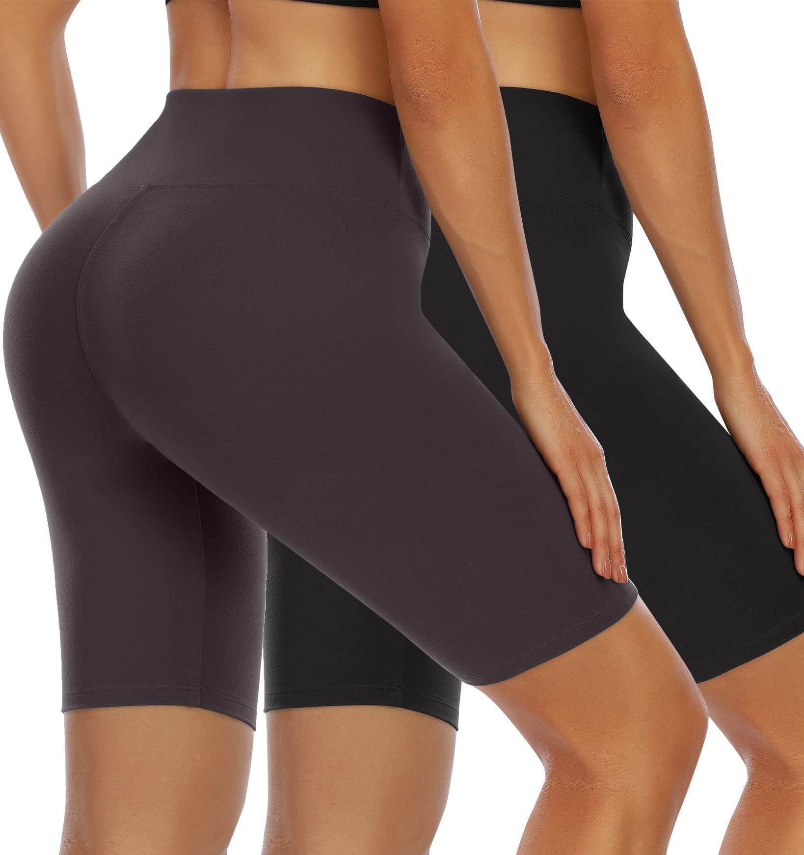 Ewedoos2 Pack Biker Shorts Women Spandex Shorts for Women High Waist Tummy Control Workout Gym Yoga Running Shorts
