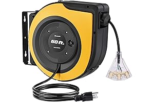 DEWENWILS 60FT Heavy Duty Electrical Reel: Power Up Your Workspace