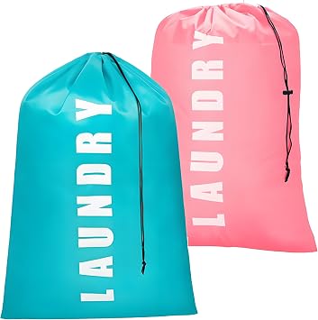 2 Pack Large Laundry Bags,24"" x 36"" Portable Travel Laundry Bag with Drawstring Cord,Travels Laundry Bags for Dirty Clothes, Ideal for Travel, Home, Dormitory