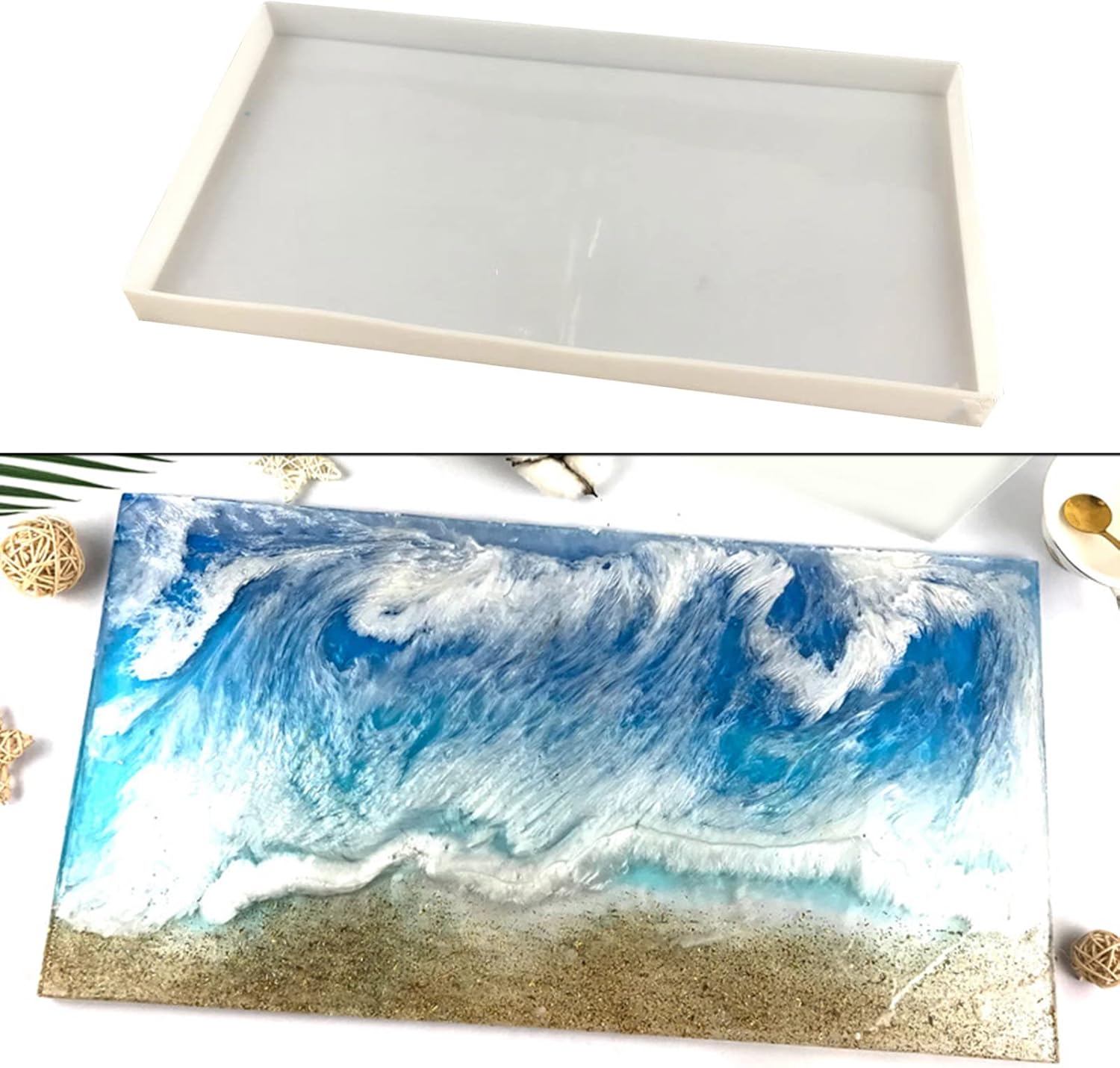 Silicone Tray Molds for Epoxy Resin Rectangle Epoxy Resin Casting Mold for DIY Crafts Serving Board Resin Table Mold Resin Table molds Large epoxy Resin Table molds Large Reusable Resin Table Mold
