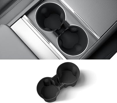 Center Console Cup Holder Coaster for Tesla Model Y Juniper 2025 2026, Water Holder Inserts Mat Pad Interior Decoration 3D Silicone