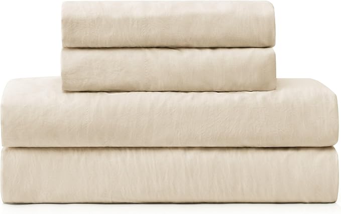 UGG Devon Luxury Sheet Set - Ultra-Soft Prewashed Comfort, 3 or 4-Piece Bedding Set with Flat Sheet, Fitted Sheet, and Pillowcases - Cozy and Breathable for Ultimate Relaxation (Birch, King)