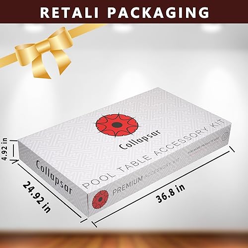 Miniatura 4 de Collapsar Kit de accesorios para mesa de billar, palo de billar premium y puente retráctil para tacos, juego de bolas de billar y cubiertas de mesa,