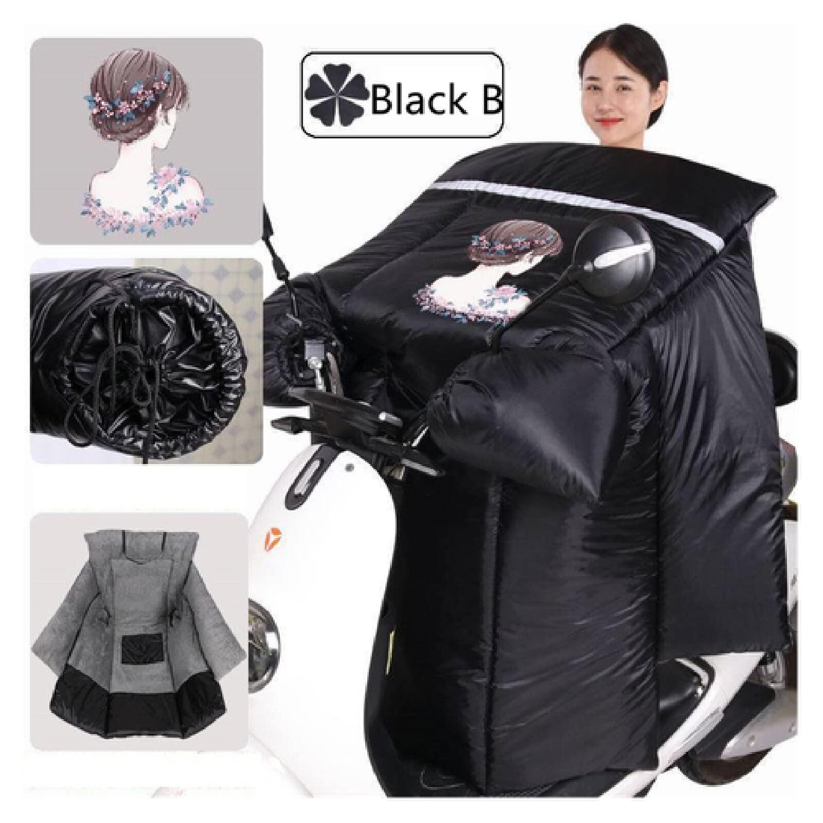Pare-Brise de Voiture électrique/Hiver Plus Velours Voiture de Batterie de Moto épaississante pour Augmenter la Chaleur et Pare-Brise imperméable/Protection Solaire en Hiver