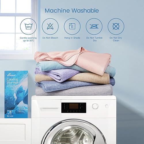 Miniatura 9 de Elegear - Revolucionaria manta enfriadora que absorbe el calor para mantener a los adultos, niños y bebés frescos en noches cálidas, fibra japonesa