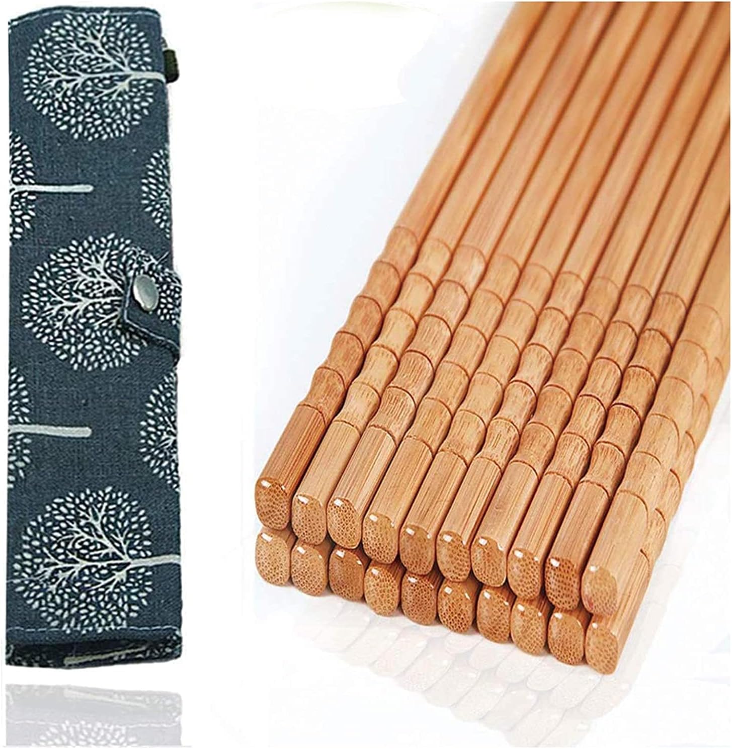 10-Pairs Reusable Bamboo Chopsticks Set Travel Chopsticks with Case Reusable Chinese Korean Japanese Bamboo Portable Chopsticks - Amazon product rated Grade A