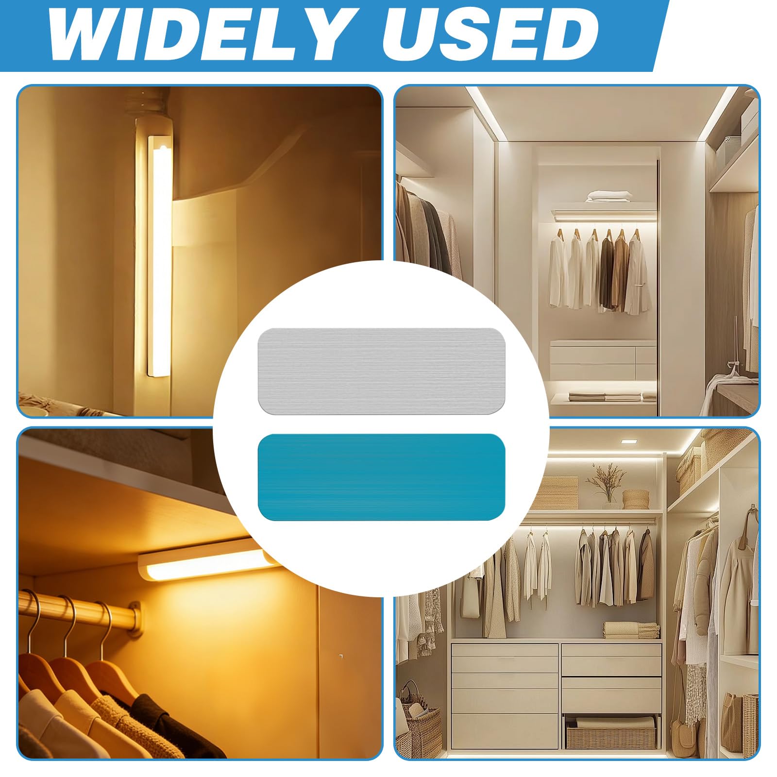 12Pcs Under Cabinet Lights Magnetic Strips with Adhesive Backing, LED Light Strip Sticky Lights for Under Cabinet, Replacement Strips with Adhesive Backing Suitable for Wood & Plastic Surfaces — Amazon image 7