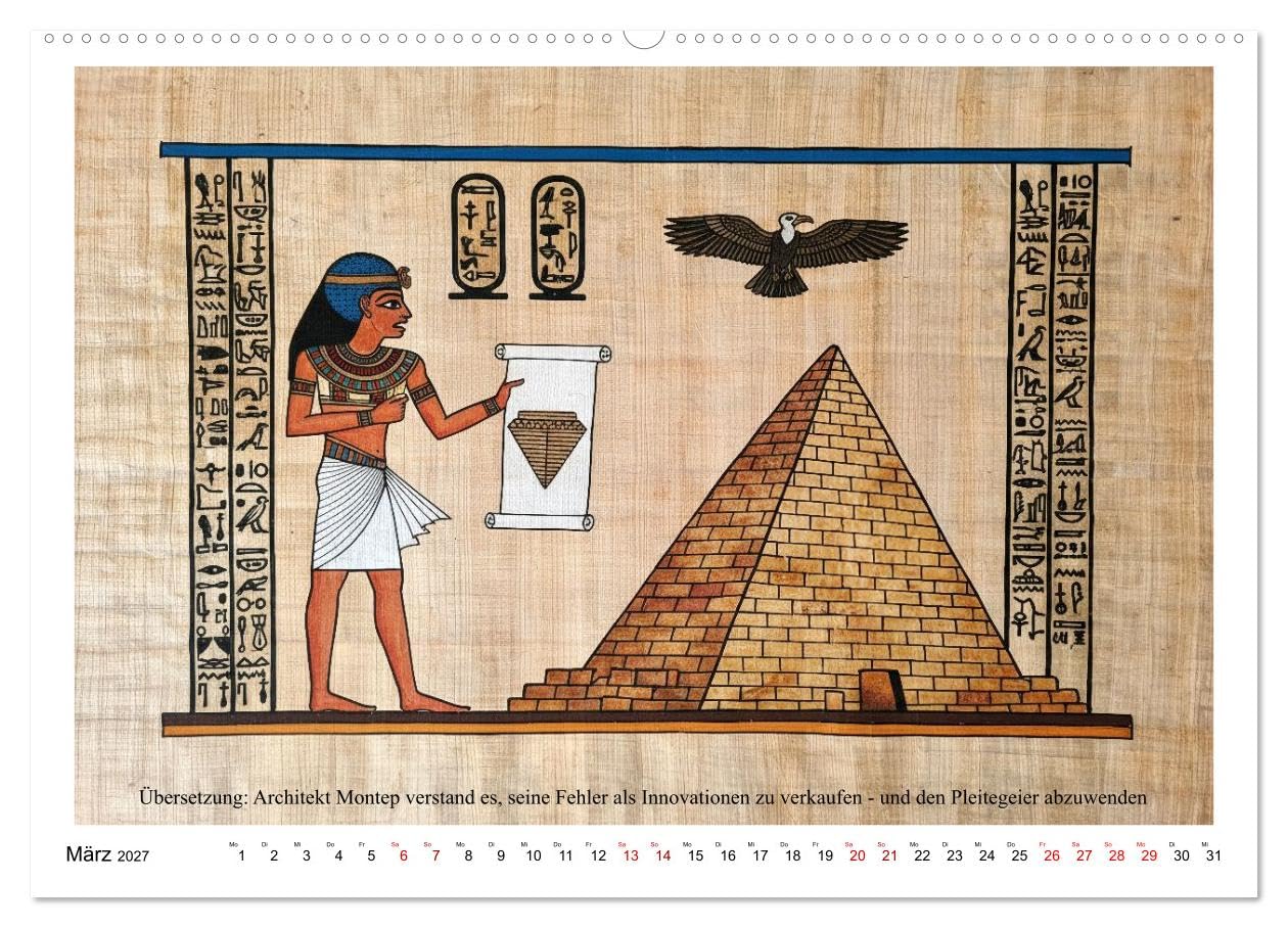 Am Nil ist auch nur Montag (hochwertiger Premium Wandkalender 2027 DIN A2 quer), Kunstdruck in Hochglanz: Alltag gestern wie heute - Humor, der die Jahrtausende überdauert (CALVENDO Spass)