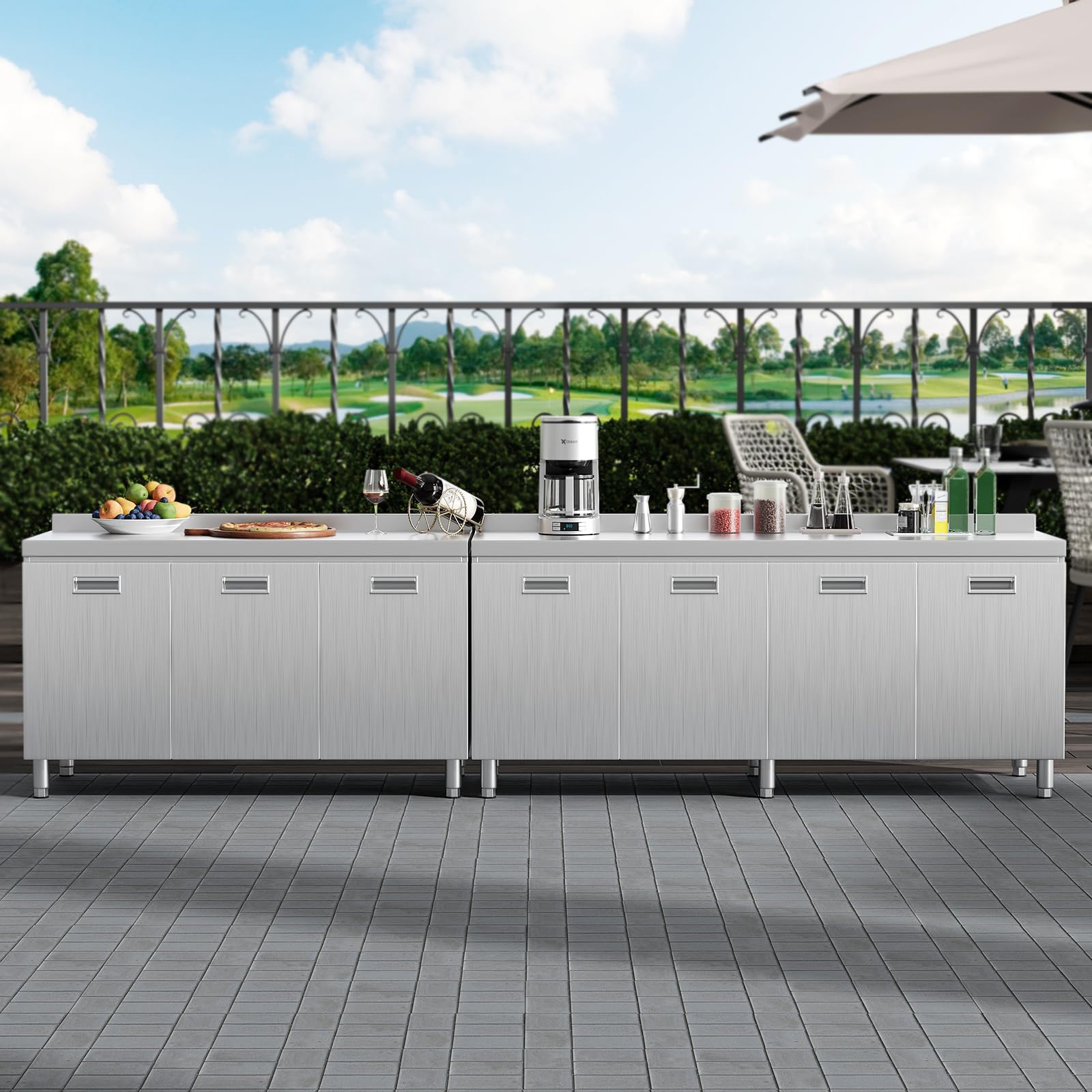 Amazon.com: ZZV Stainless Steel Table with Cabinet for Prep & Work