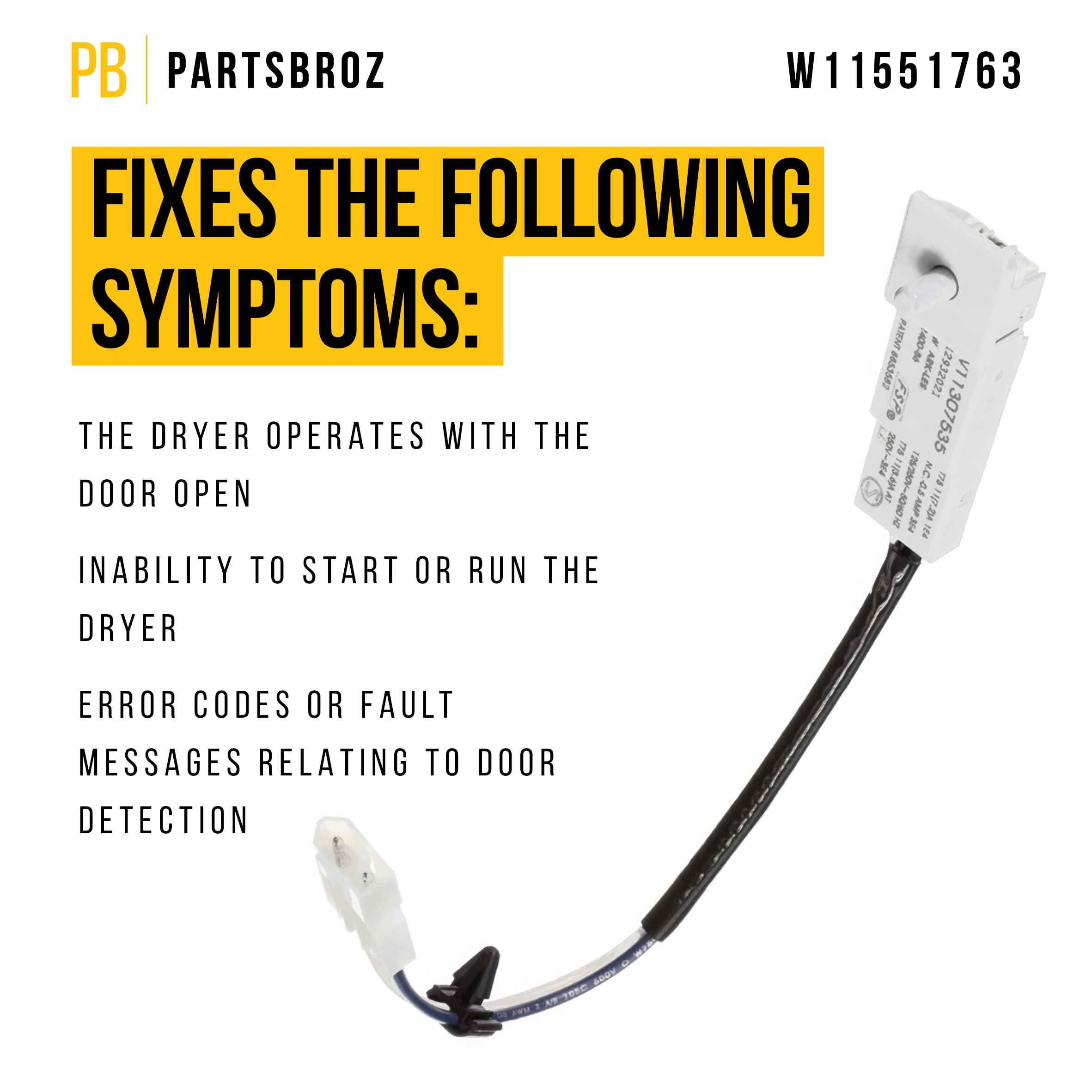 Amazon.com: PartsBroz W11551763 Door Switch - Compatible With