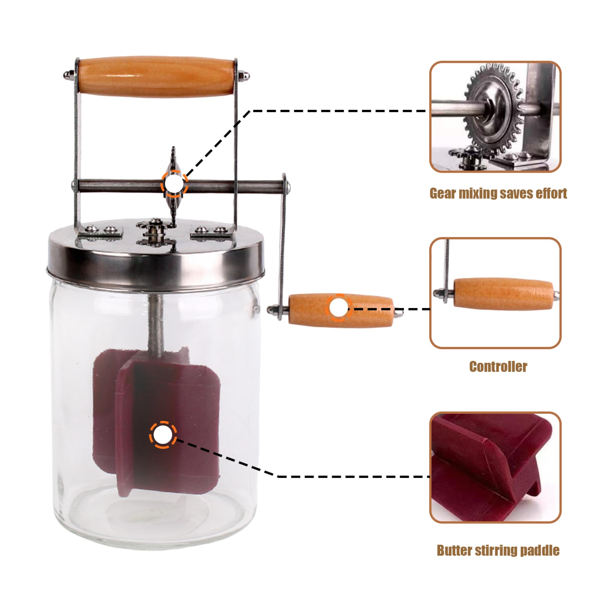 Amazon.com | Butter Churner 1500ml Manual Butter Churn Hand Crank