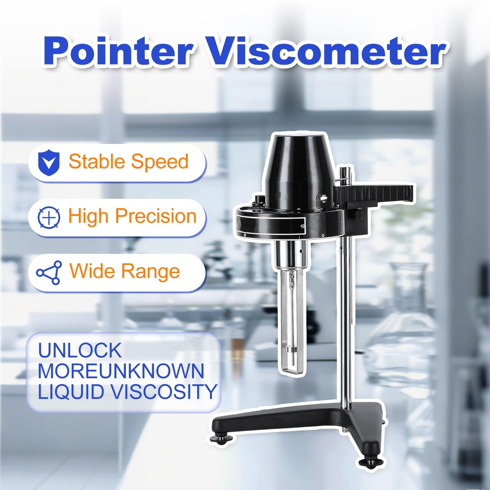 Medidor De Viscosidad, Viscosímetro Puntero, Newton Viscosímetro, 4 Rotores, Precisión ±5%, Ideal Para Pruebas 1-100.000 Mpa.S Y Control De Laboratorio