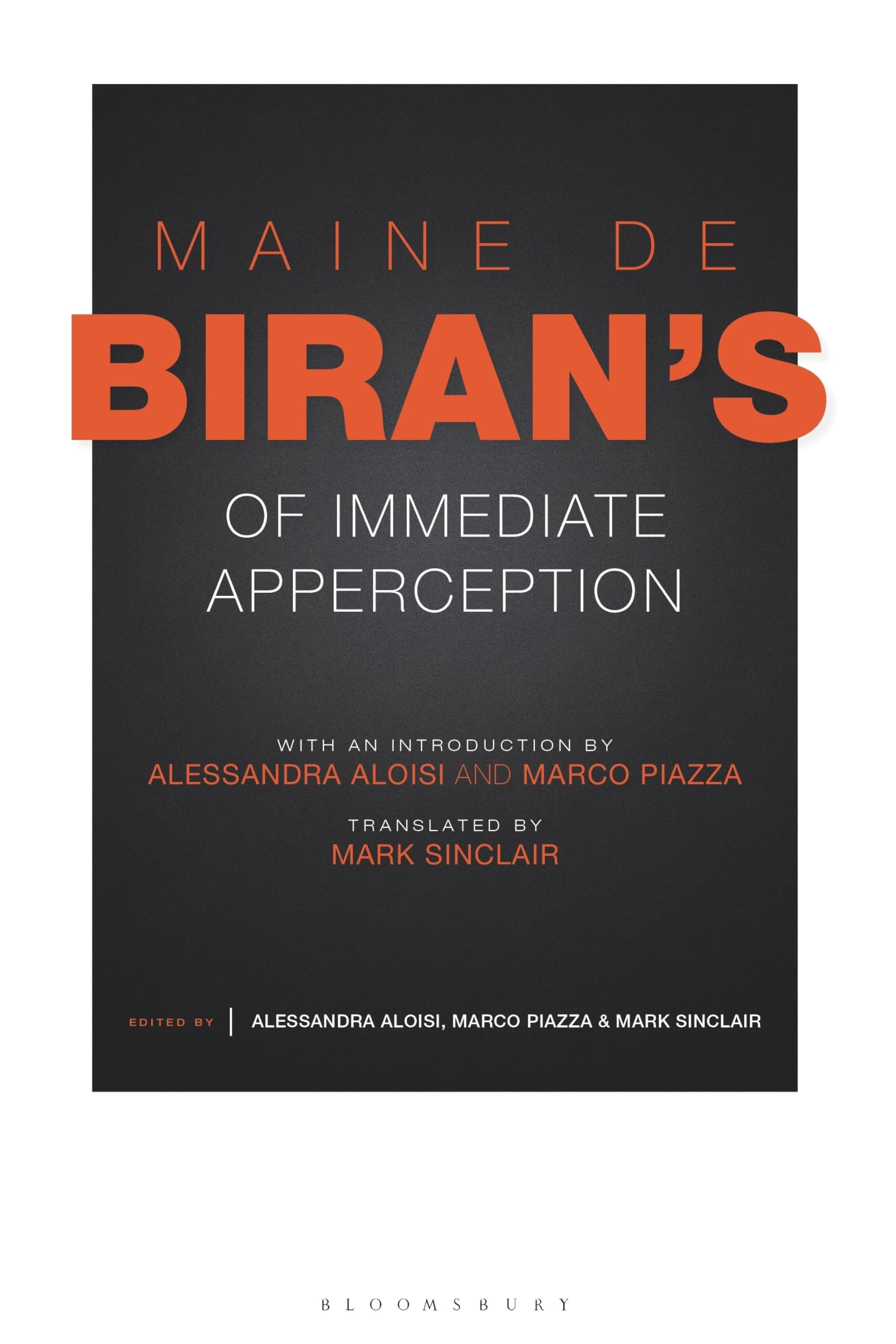 Maine de Biran's 'Of Immediate Apperception' by Maine de Bira... - 9781350262300