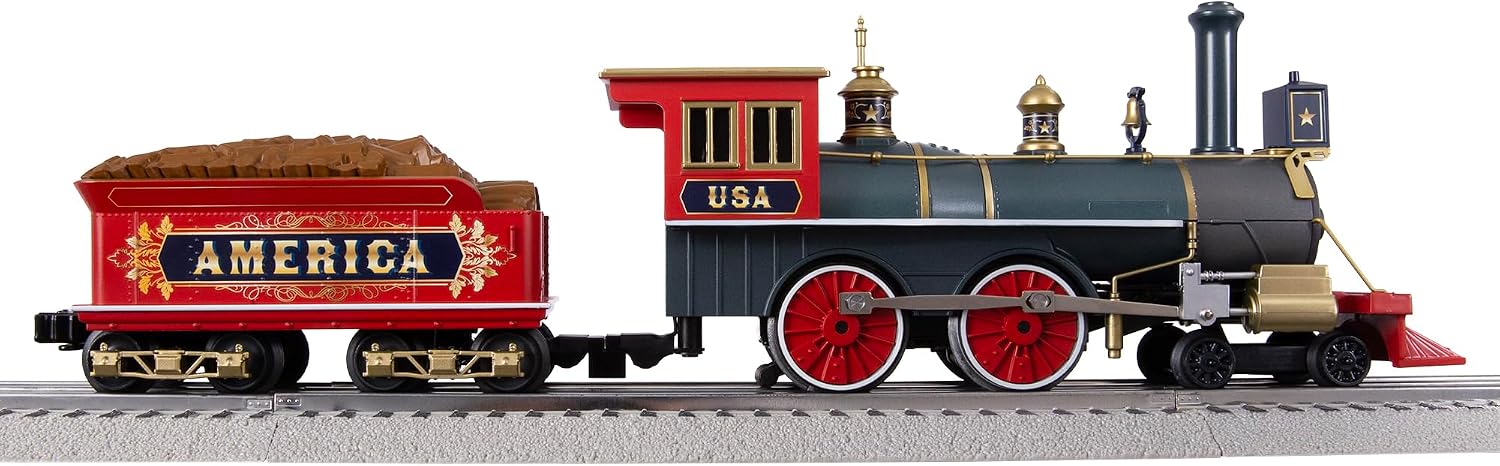 Lionel American Celebration LionChief Freight Bluetooth 5.0 O Gauge Train Set with Smoke, Voice Control, Sounds, Lights, and FasTrack - (No Remote)