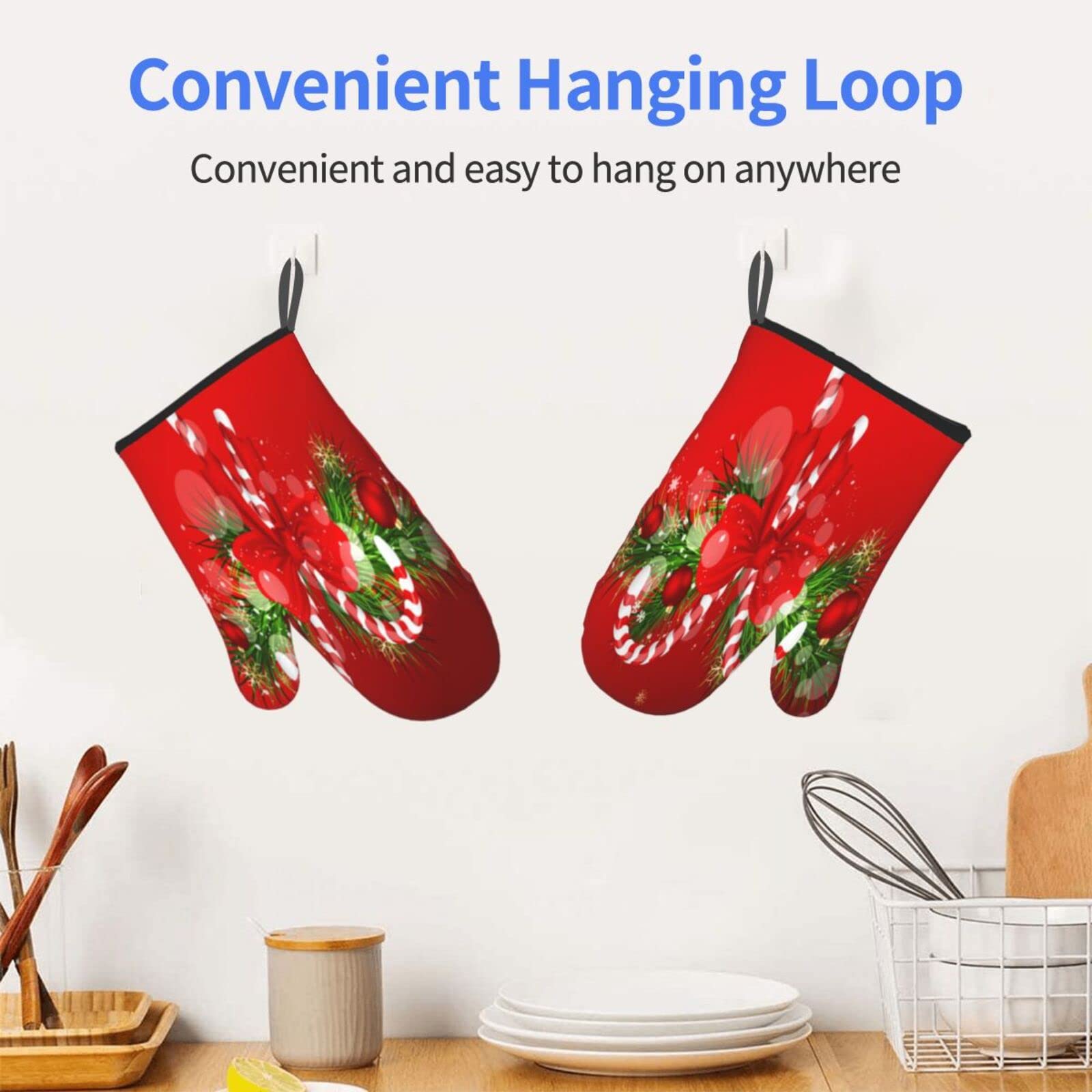 Weihnachtliche Ofenhandschuhe & Topflappen Set – Mit Schneeflocken-Muster, 2-teilig