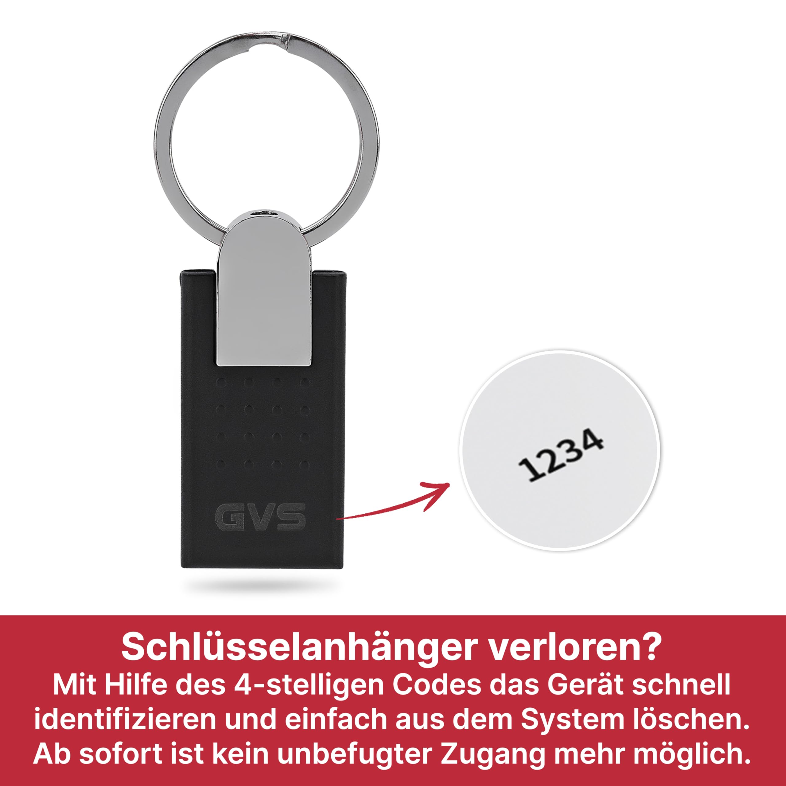 GVS RFID Schlüsselanhänger - Sicherer Zugang für alle Türsprechanlagen & Zutrittskontrollsysteme mit schlüssellosem Zugang dank verschlüsselter RFID Übertragung
