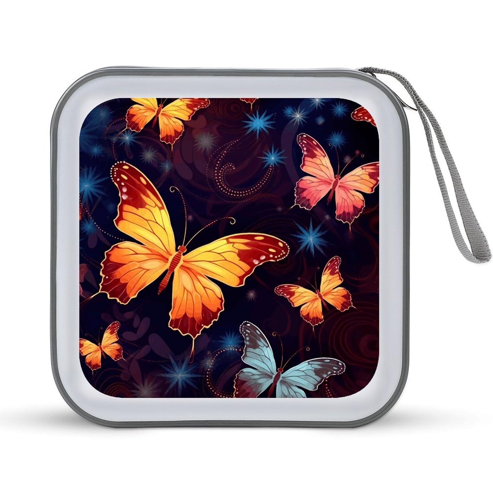 VstaDank Butterfly Pattern DVD Case 40 Capacity Protective Storage Organizer Binder Booklet Album Portable Disc Wallet Car CD Disk Holder Hard Plastic CD Cases CD DVD Case Holder