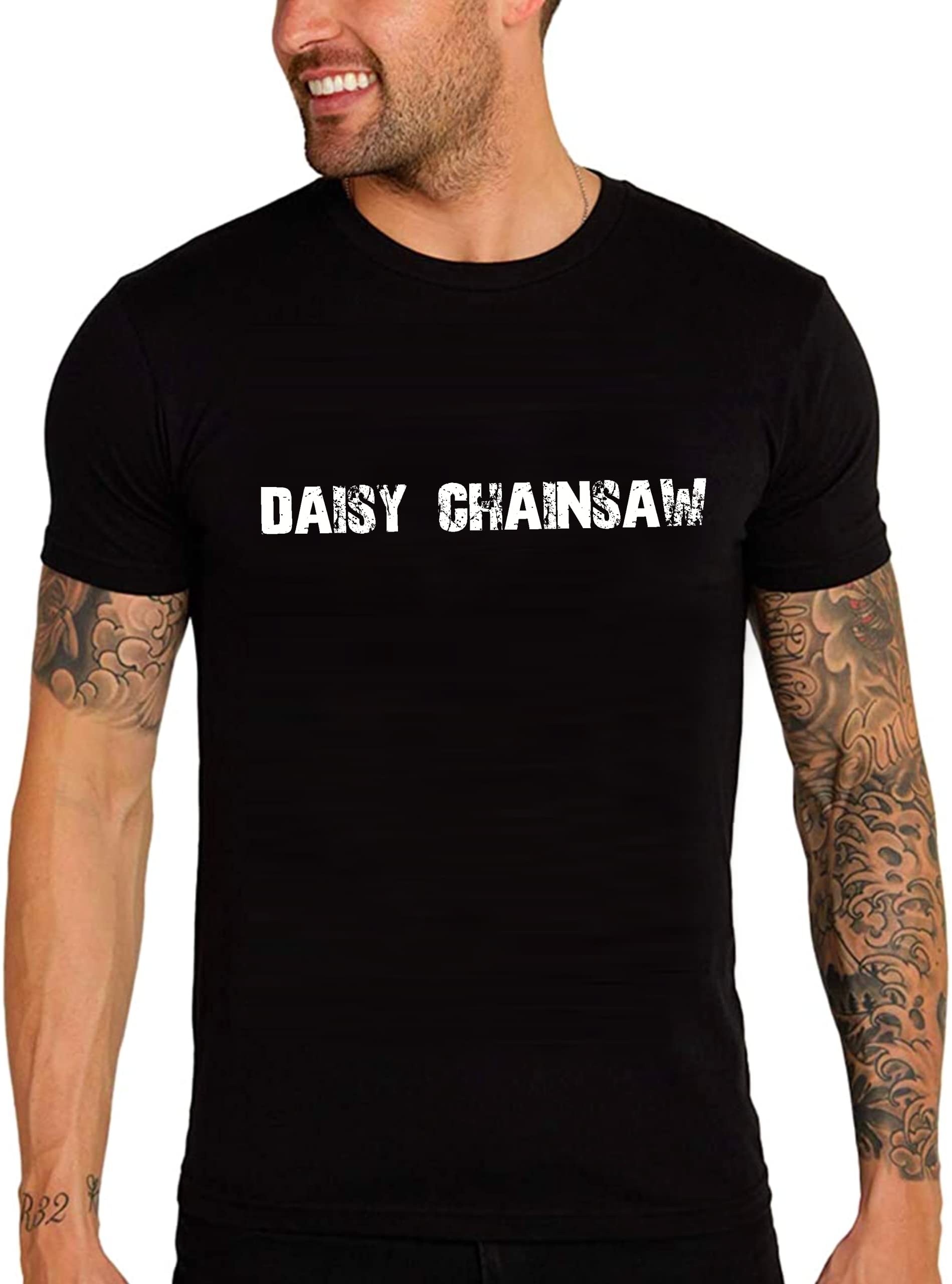 UltrabasicMen's Graphic T-Shirt Daisy Chainsaw Short Sleeve Tee-Shirt Vintage Birthday Gift Novelty Tshirt