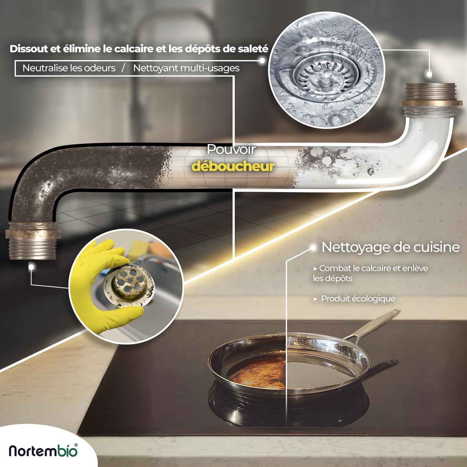 Nortembio Acide Citrique 5 kg – Acide Citrique Anhydre Concentré 100 % Pur Certifié – Nettoyage Domestique Polyvalent – Sans OGM – E-Book Offert