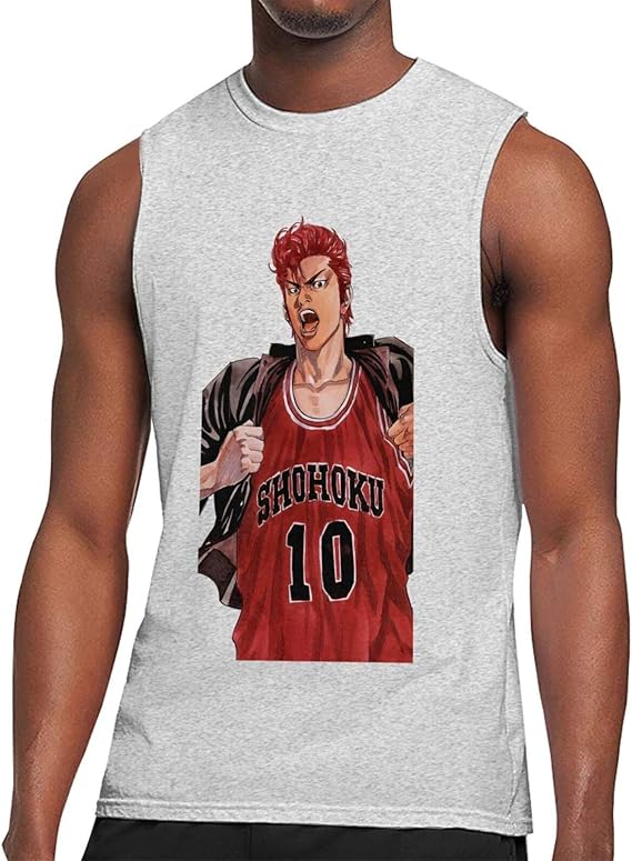 Amazon Co Jp スラ ムダンク インナーシャツは汗を吸収します 汗を吸収して速乾性 冷感 デオドラント ラウンドネックノースリーブシャツ ファッション