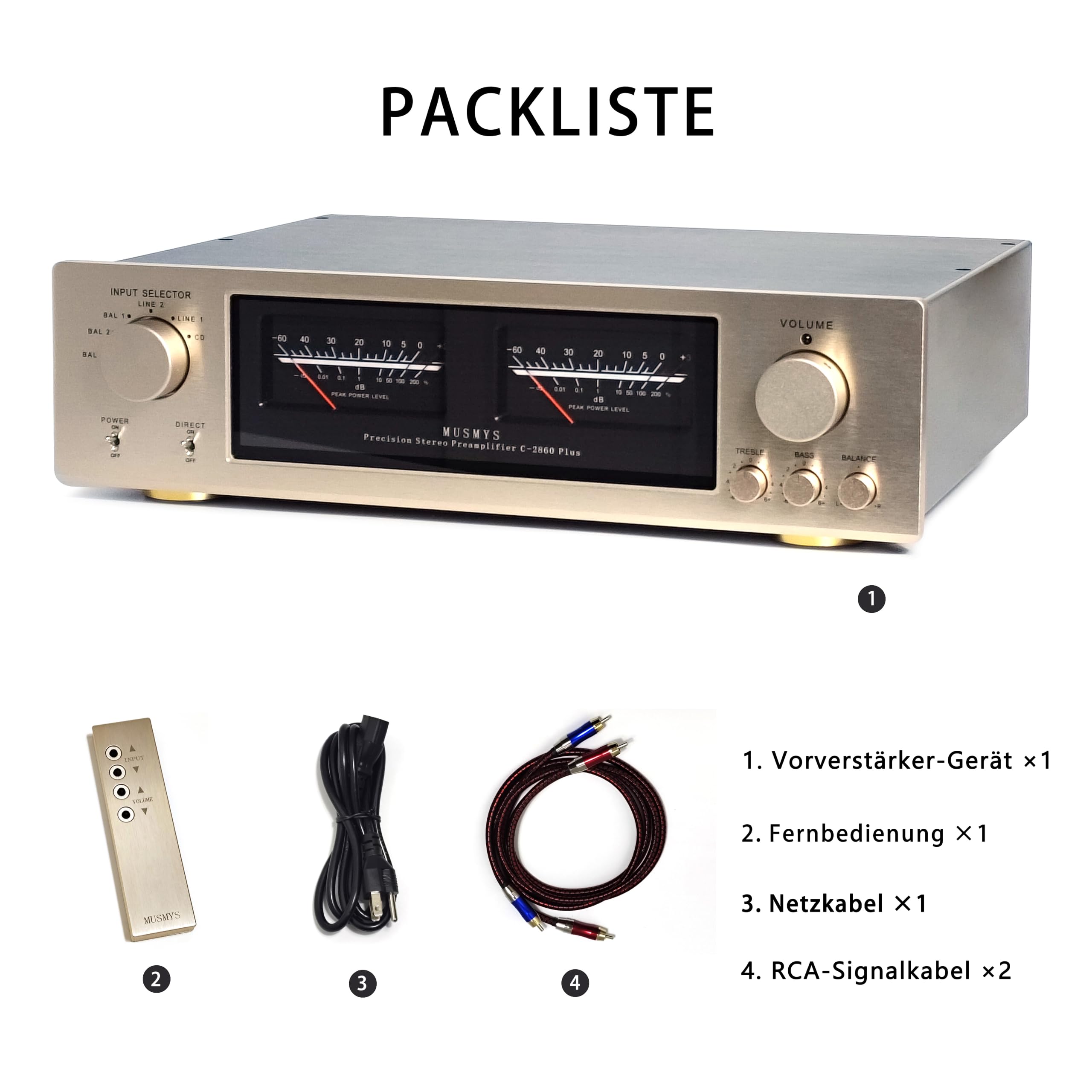 MUSMYS C-2860 Plus Reiner A-Klasse Vorverstärker, 2.0 Kanal