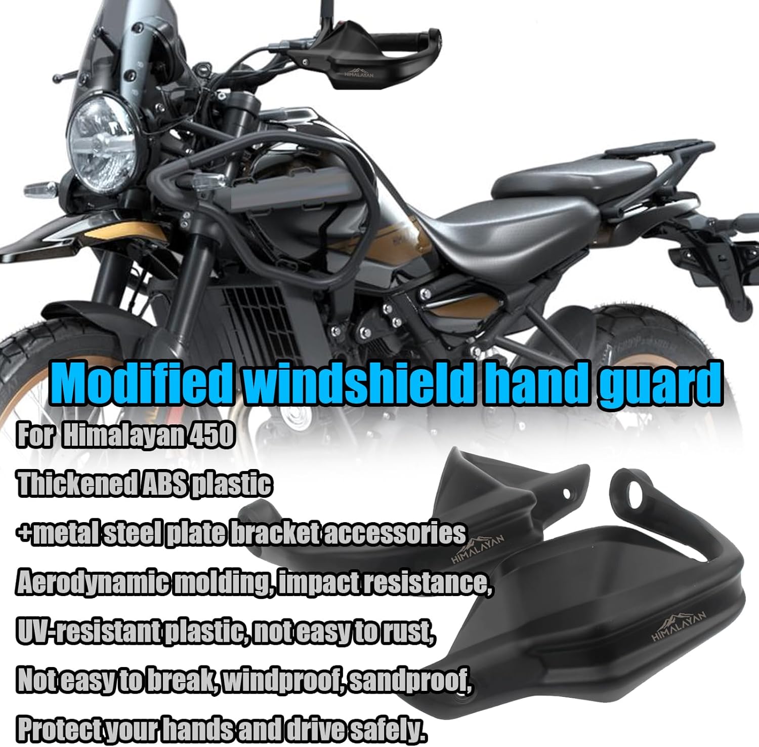 For Himalayan 450 HIMALAYAN 450 2025 motorcycle hand guard hand guard windshield Handle both hands windproof himalayan 450 2024-2026+ Accessories (Black)