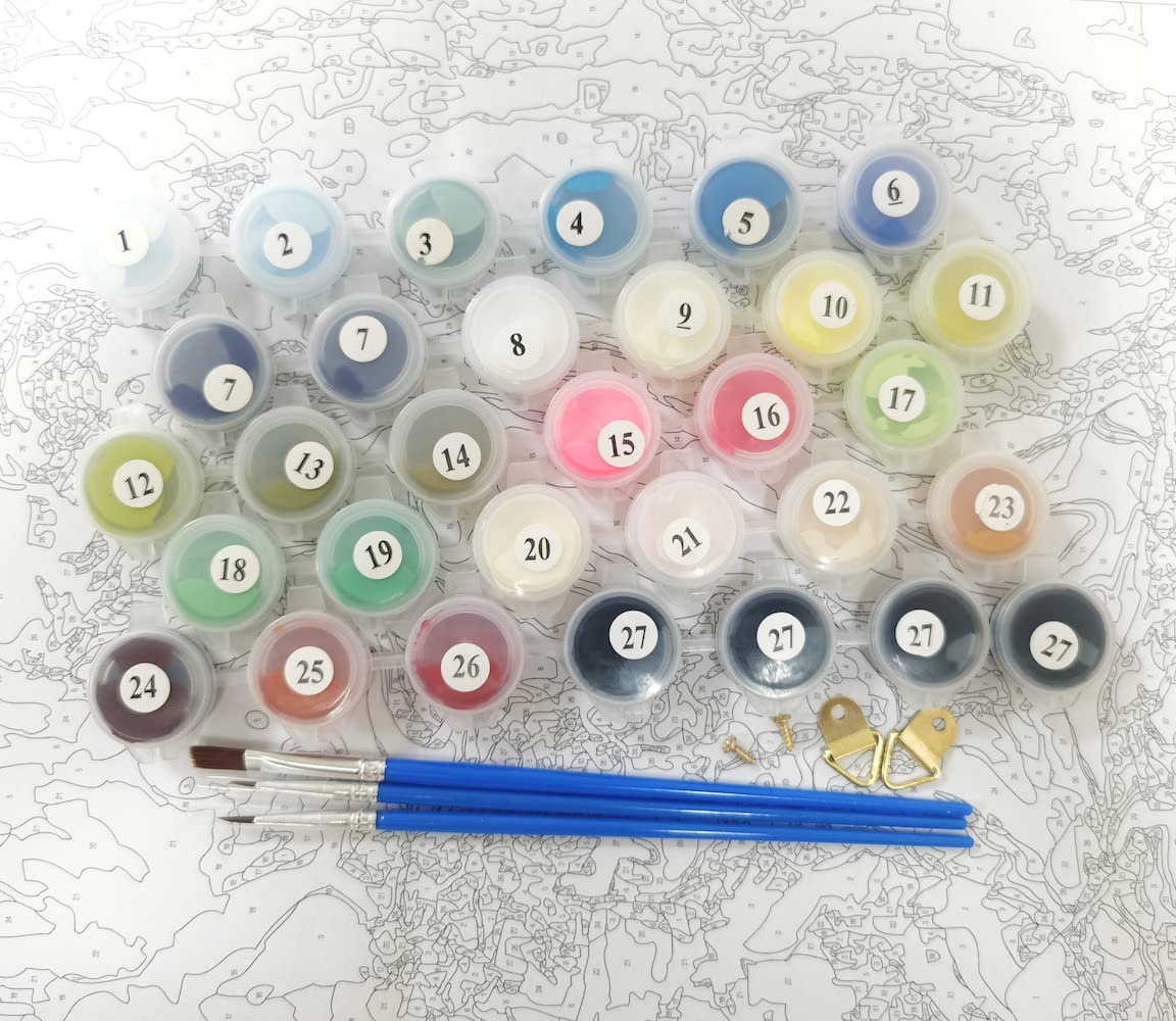 LukFun DIY olieverfschilderij verf op nummer kit, volwassenen