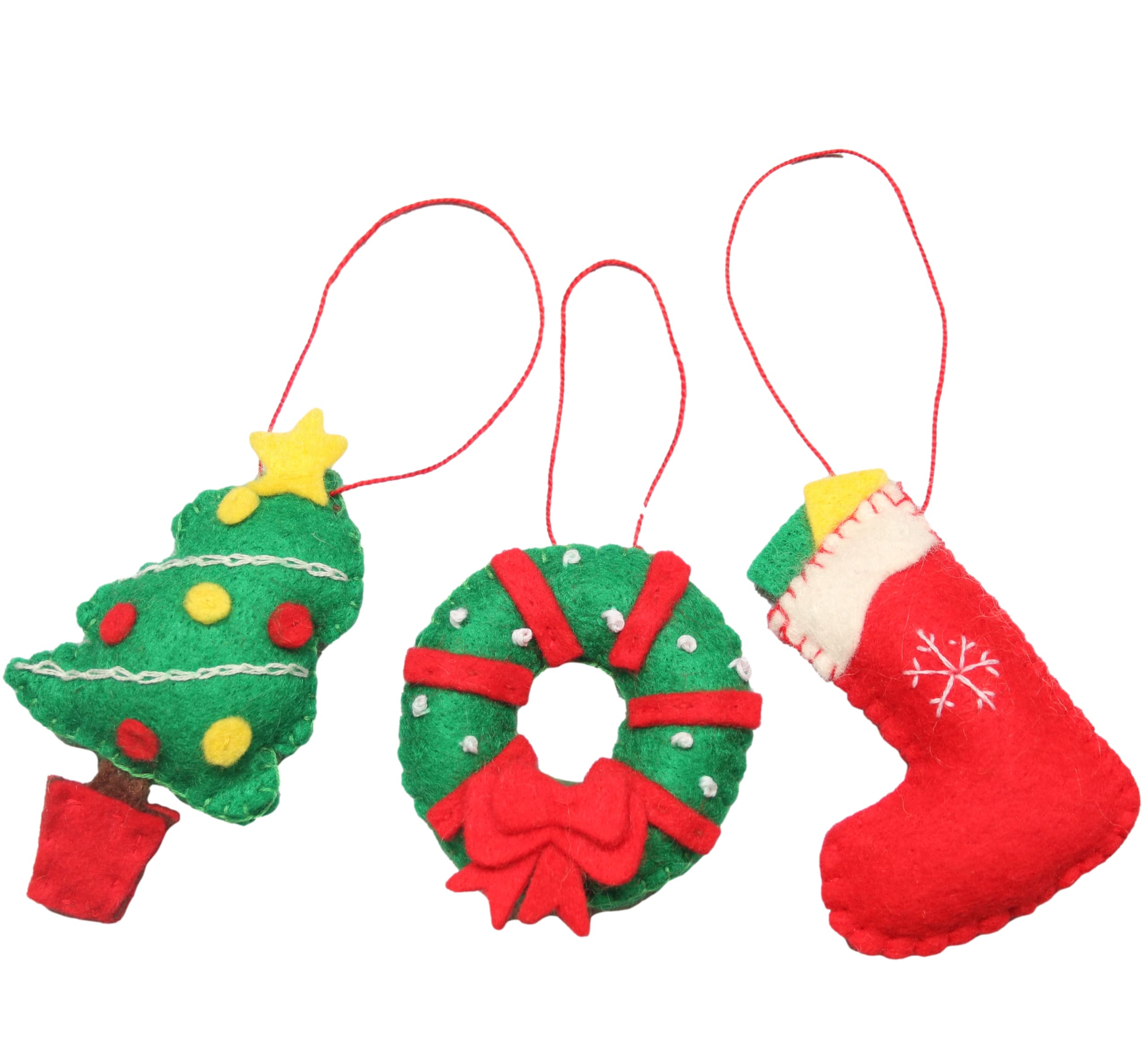 Crafty You Crafty Me - Christmas Decoration Sewing Craft Kit (Xmas Tree, Wreath, Stocking), Made in UK