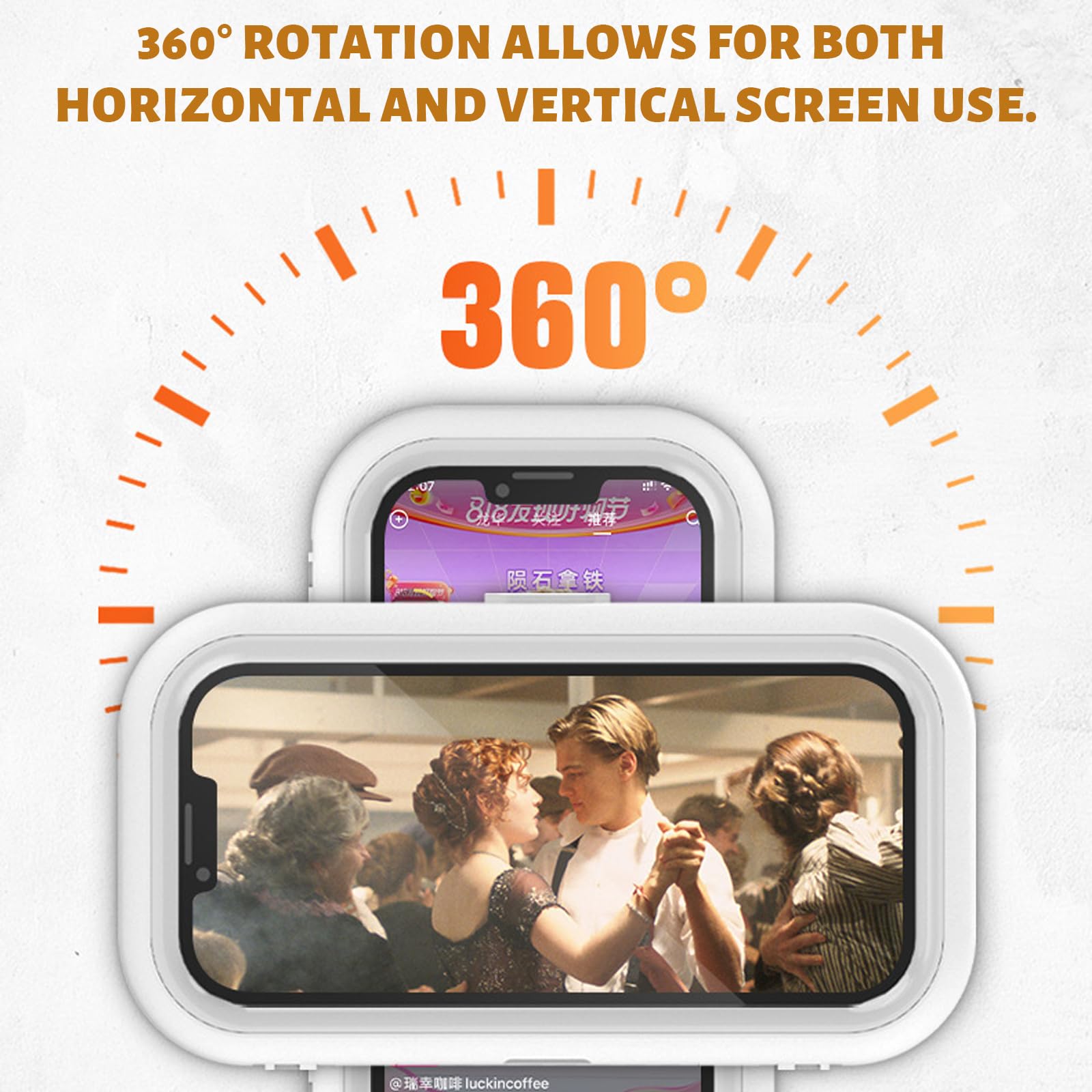 Support De Téléphone Douche Etanche Rotation à 480°Étui Téléphone Salle De Bain Détachable Anti-buée Écran Haute Sensibilité Pour Bain | Leroy Merlin