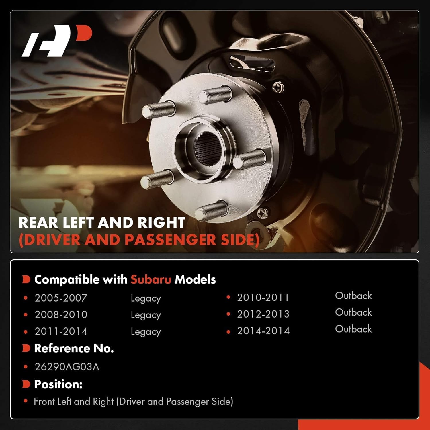 A-Premium Front Driver and Passenger Side Brake Dust Shield Compatible with Subaru Models - Outback 2010-2014, Legacy 2005-2014, 2-PC Set