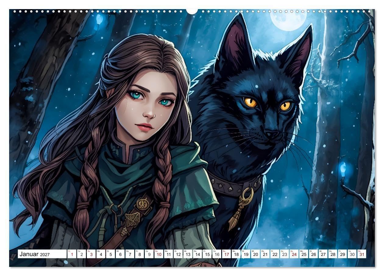 Die Walpurgisnacht - Alruns großes Hexenabenteuer (Wandkalender 2027 DIN A2 quer), CALVENDO Monatskalender: Eine fantasievolle, kind- und ... Überlieferungen neu erzählt. (CALVENDO Kunst)