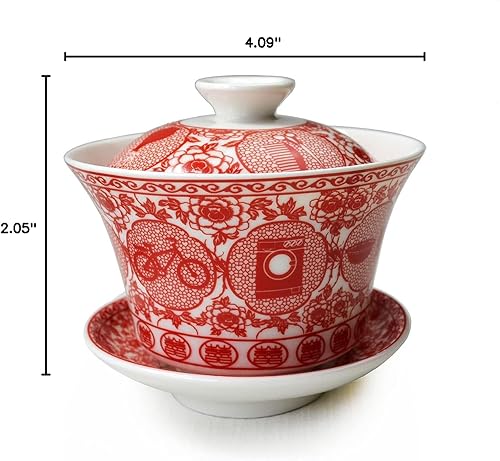 Miniatura 7 de Juego de vajilla de porcelana de Gaiwan, 6 unidades, cucharas chinas, diseño de corte de papel hueco, juego de té para adultos, hombres, mujeres,