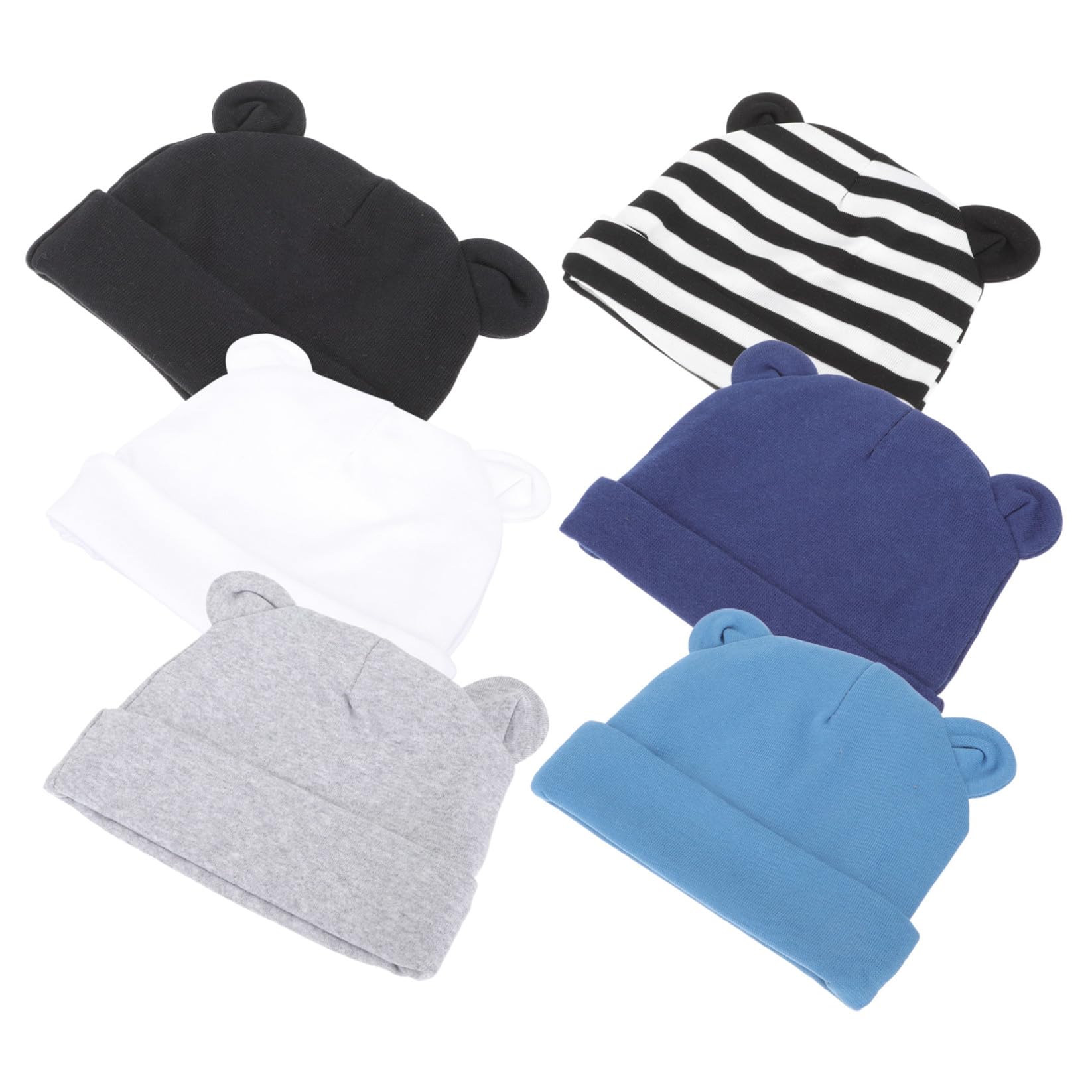 FOMIYES 2 Sätze Teiliges Baumwollmützen Für Neugeborene Unisex Babyhüte Mit Niedlichem Design Für Fotos Sommer Gestreift Für Junge Mädchen Von Jahr 6 Stück * 2