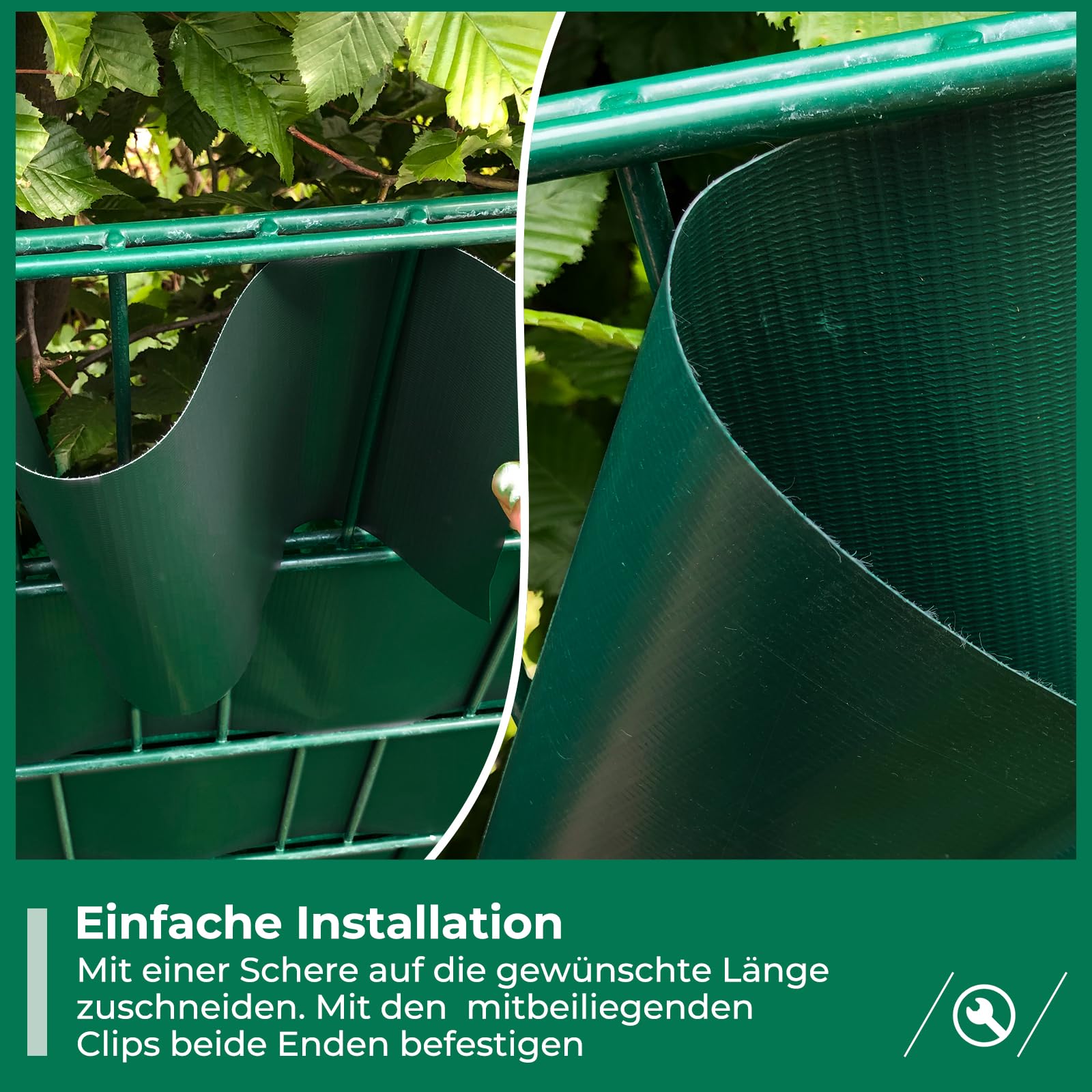 interGo Sichtschutzstreifen Zaun 35 m x 19 cm inkl.20 Clips, Sichtschutz Zaunfolie PVC Sichtschutzstreifen Doppelstabmatten für Gartenzaun, Balkon/Diverse Farben 4er-Set
