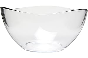 Red Co. Medium 2 Quart Clear Glass Wavy Serving Bowl
