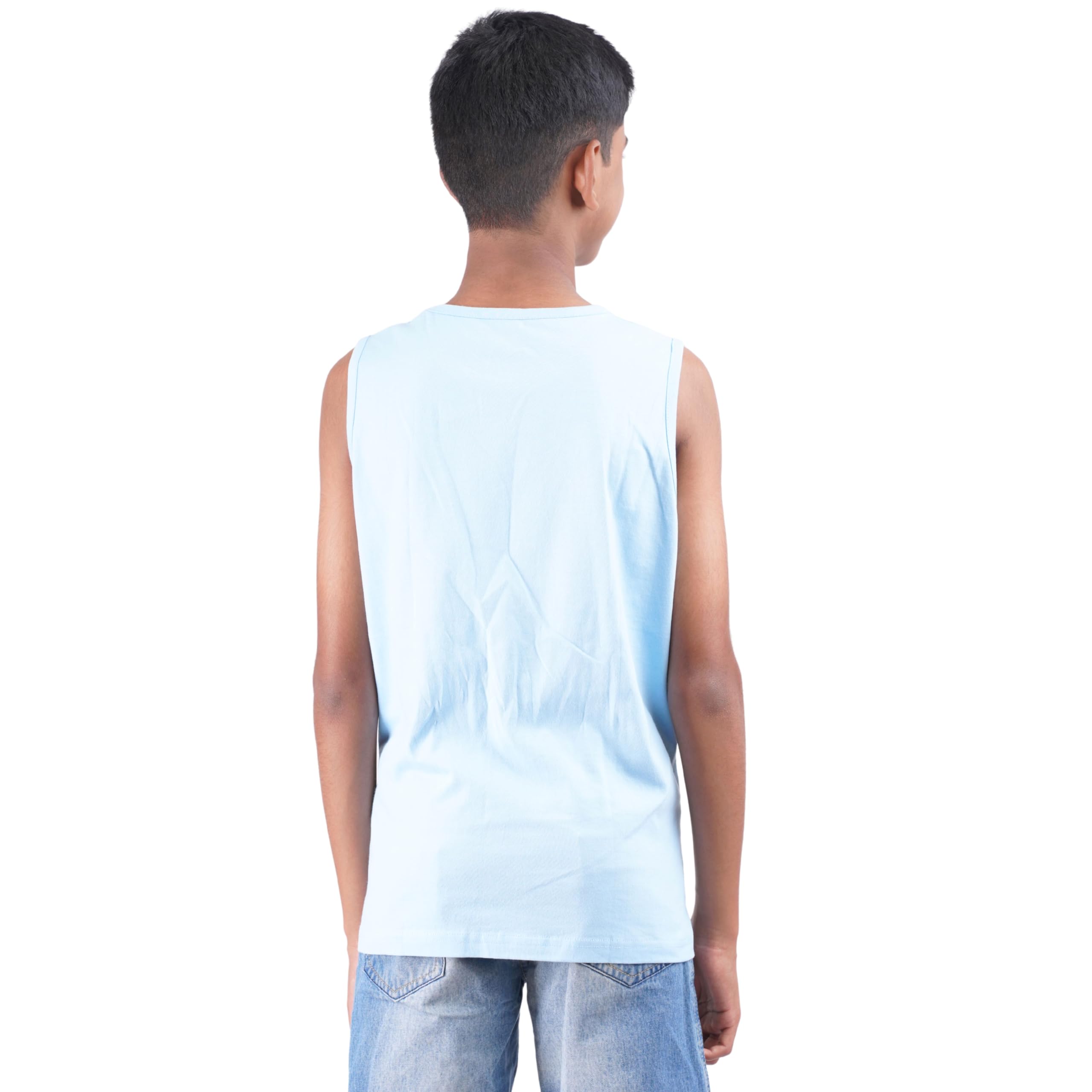 TotzTouch Boys Sleeveless Tshirt/Tees/Vest/Baniyan | Summer Tshirt | Kids Round Collar Tshirts (Pack 3 | Size Options - 3 Years to 15 Years) - Image 2 thumbnail