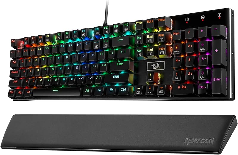 Redragon K556 Keyboard and P037 Wrist Pad Bundle