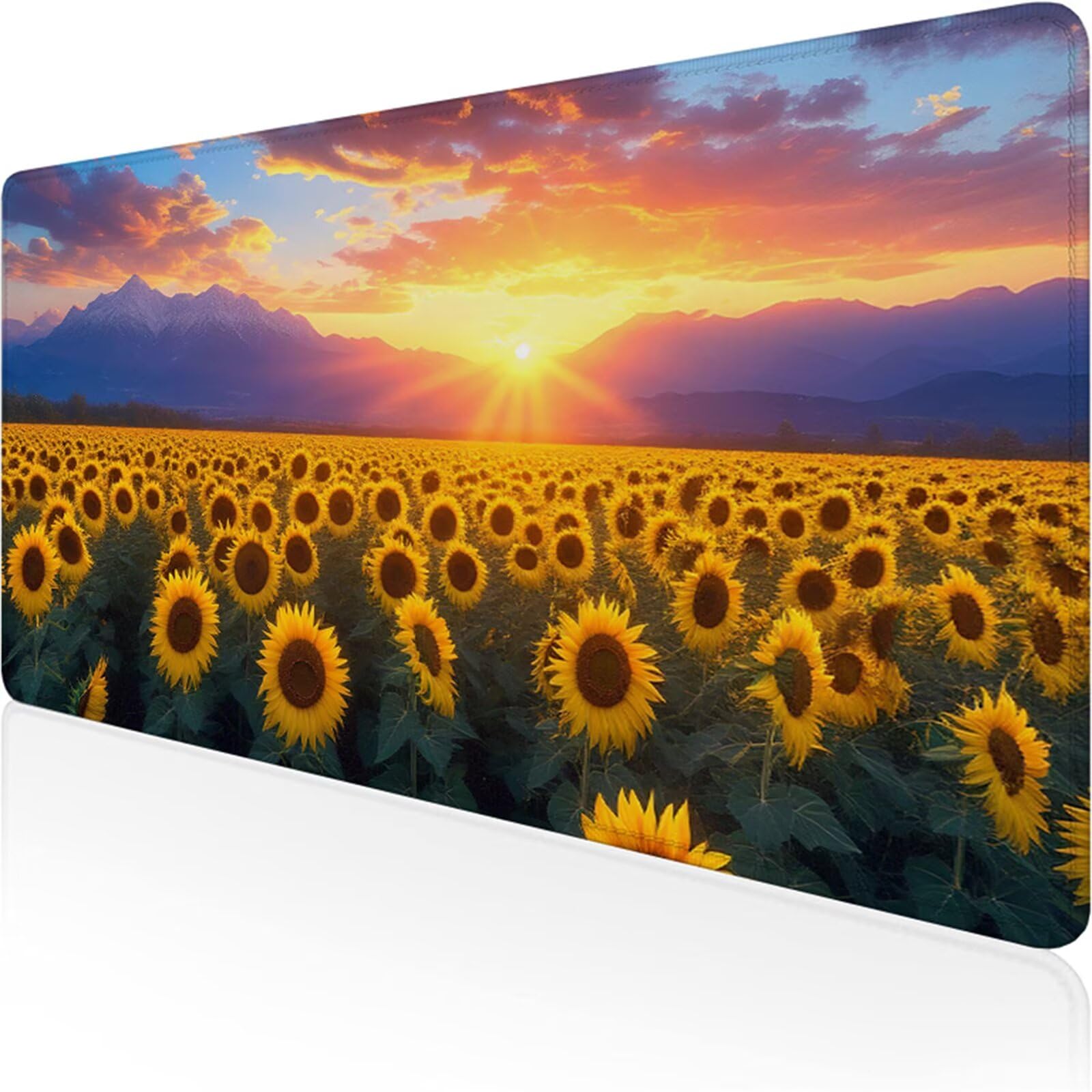 Żółta podkładka pod mysz dla graczy XXL 1400x600x3 pod ręką biurko słonecznik z antypoślizgową i wodoodporną gumową podstawą z myszy pad, gładka powierzchnia poprawia dokładność i szybkość D1-271