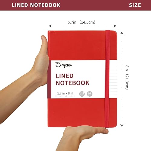 Miniatura 7 de JOYEUX Cuaderno rayado, diario de 160 páginas para escribir, tamaño mediano de 5.7 x 8 pulgadas para mujeres y hombres, papel A5 de 3.53 ozm de