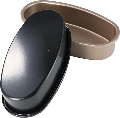 Leadigol Molde de pan antiadherente, bandeja para pan, herramienta para hornear, queso, pastel, estaño de cocina, acero al carbono, forma ovalada